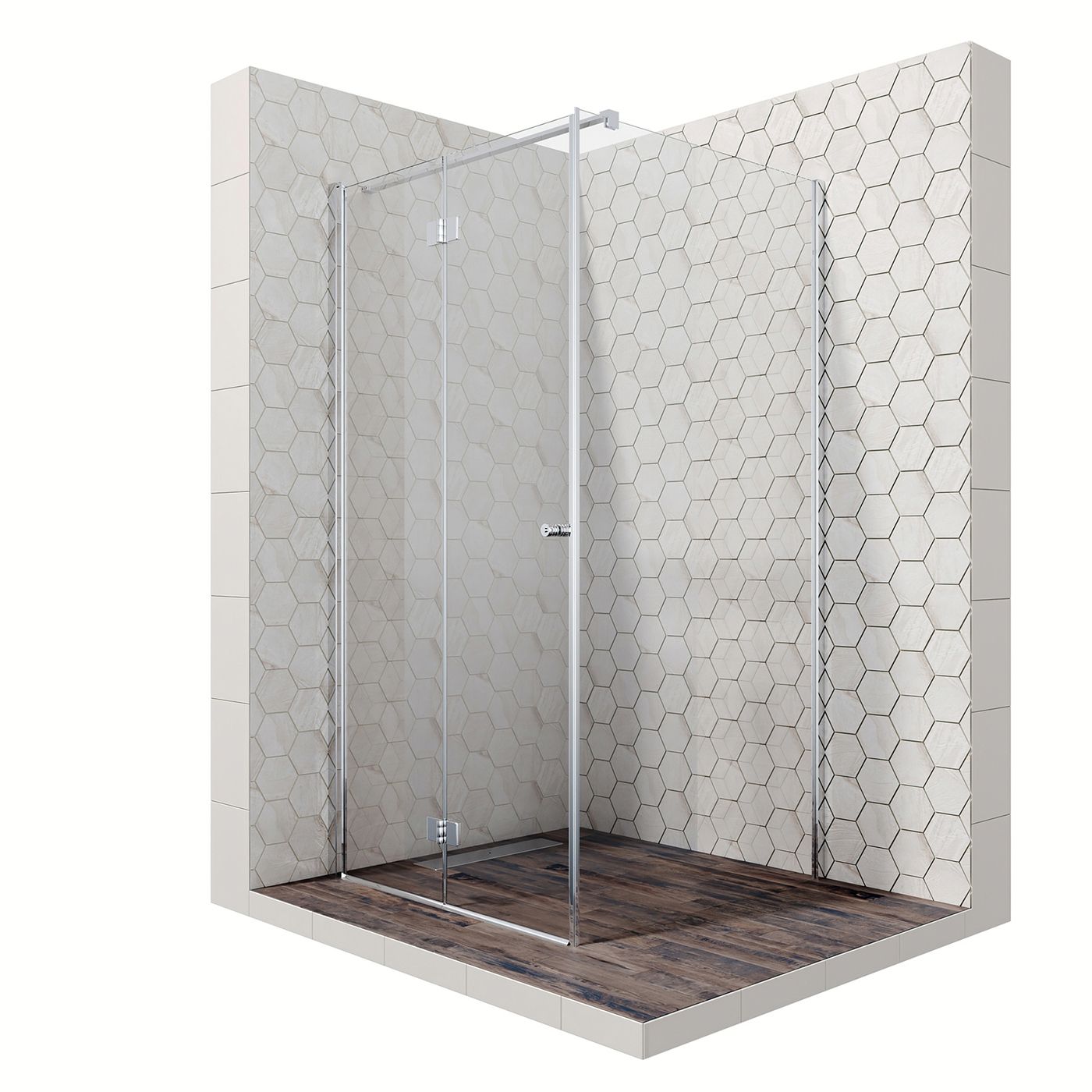 Душевой уголок Ambassador Diamond 12011106L-PR1, квадратный, линейный трап, 100х100