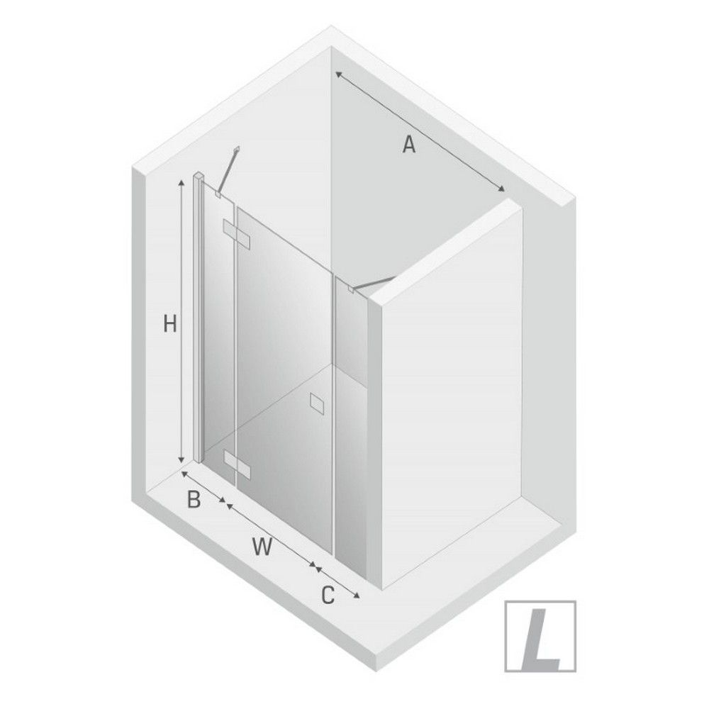 Дверь в нишу NEW TRENDY REFLEXA PLUS L 130x200 EXK-1208/EXK-0002 (хром)