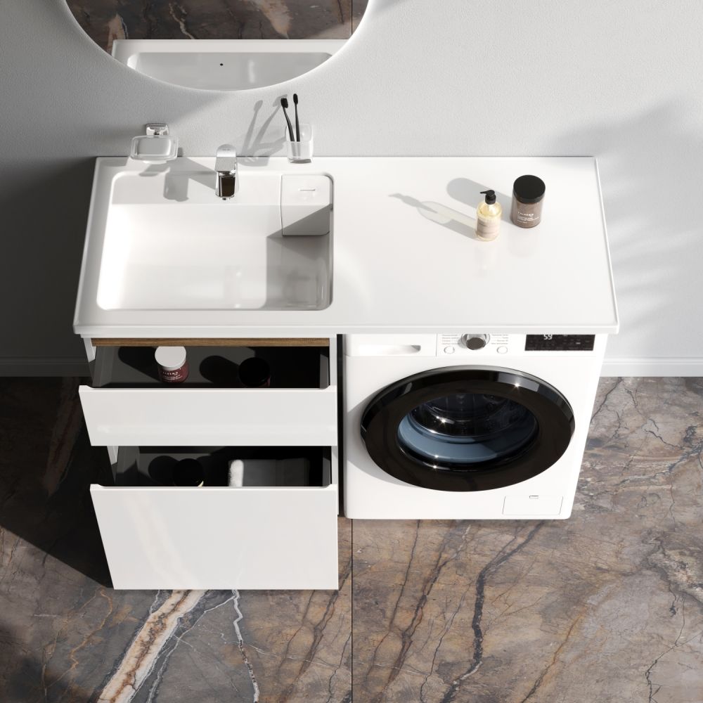 M85AFSX0602WG X-Joy, База под столешницу для стиральной машины, напольная, 60 см, 2 ящика, белый гля M85AFSX0602WG X-Joy, База под столешницу для стиральной машины, напольная, 60 см, 2 ящика, белый гля