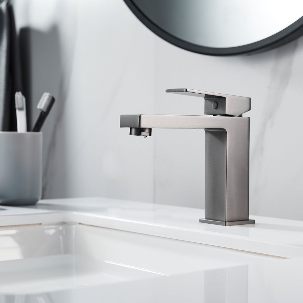 Смеситель для раковины Shevanik S9601T, оружейная сталь