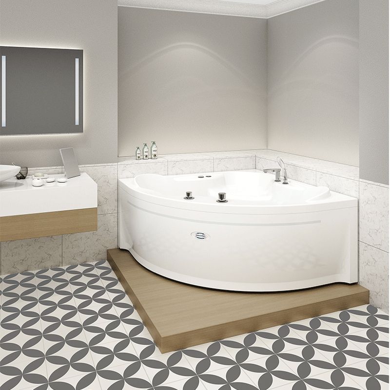 Акриловая ванна Radomir Wachter Сандра 149x149 с гидромассажем форсунки Белые