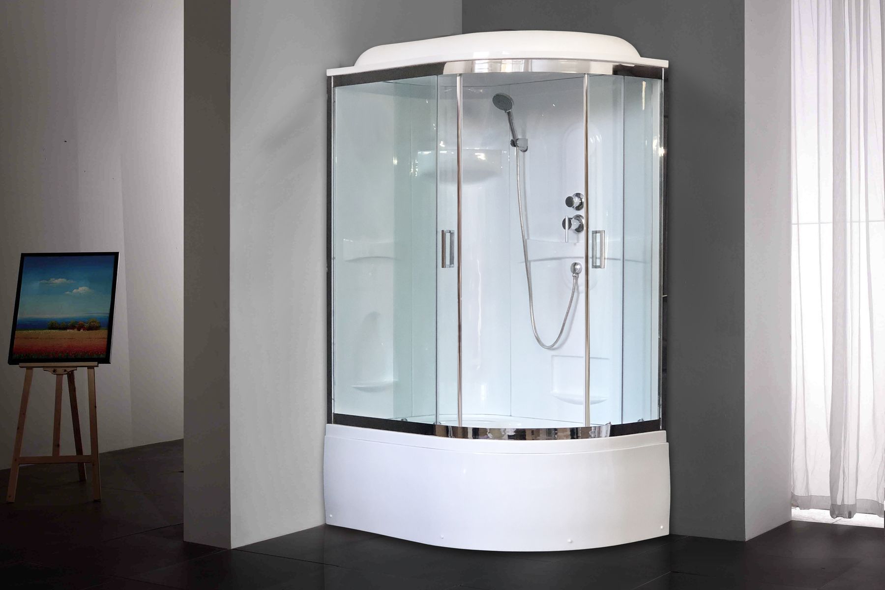 Душевая кабина Royal Bath RB 8120BK1-T-CH (прозрачное) левая Душевая кабина Royal Bath RB 8120BK1-T-CH (прозрачное) левая