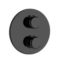 Gessi Goccia Встраиваемый термостат, подключение на 3/4”, с переключателем на 3 выхода(внешние части), цвет: черный