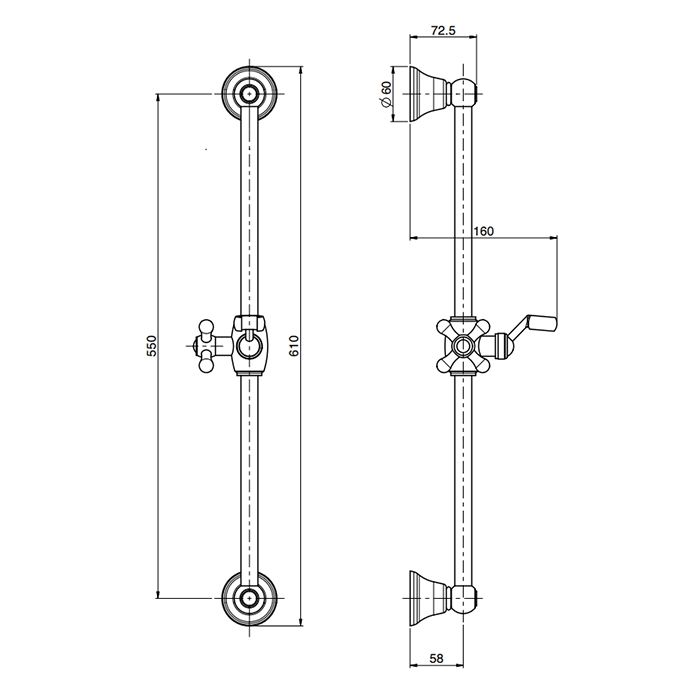 FIMA|Carlo Frattini Wellness Душевая штанга , цвет хром