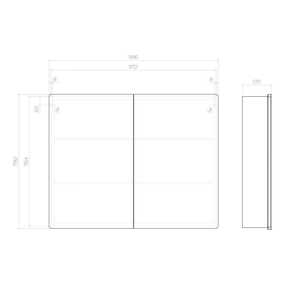 Шкаф VIGO навесной Geometry Classic 1000 с зеркалом (119), артикул 119
