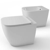 GLOBO Genesis Унитаз напольный приставной,  безободковый 55 см,слив универсальный, с креплением, цвет: белый