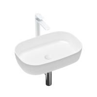 Комплект 4 в 1 Lavinia Boho Bathroom Sink Slim 21510044, накладная фарфоровая раковина 54 см, смеситель, латунный сифон, донный клапан quick-clac