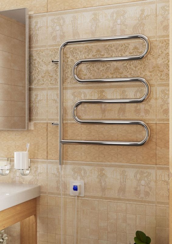 Электрический полотенцесушитель Terminus Ш-образный 450x570 4620768883958 поворотный Хром, артикул 4620768883958