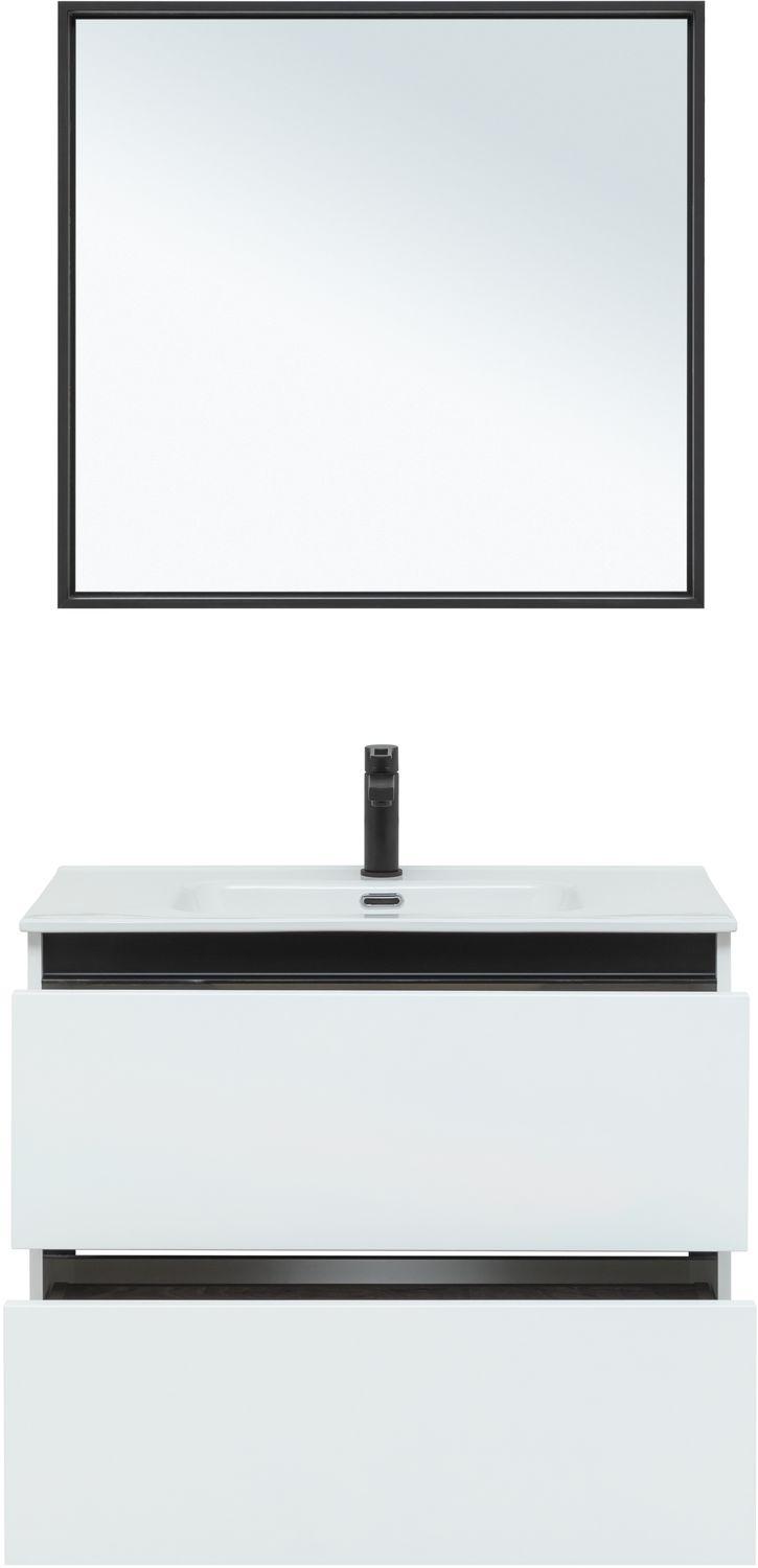 Комплект мебели для ванной De Aqua Ариетта NEW 80 белый матовый