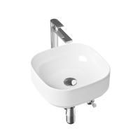 Комплект 5 в 1 Lavinia Boho Bathroom Sink Slim 21510091, накладная фарфоровая раковина 40 см, смеситель, латунный сифон, донный клапан quick-clac, угловые вентили 2 шт.
