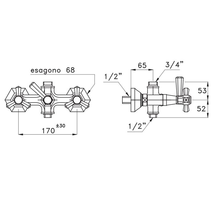 Stella Eccelsa Смеситель для душа 3284, цвет: хром