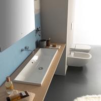 GLOBO Stockholm Раковина встраиваемая 105*34см крепеж в комплекте, без отв. под смеситель, цвет белый