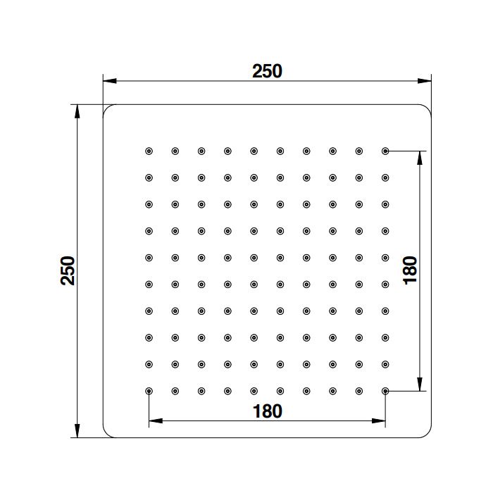Bongio Soffioni Верхний душ 250х250 мм,цвет хром