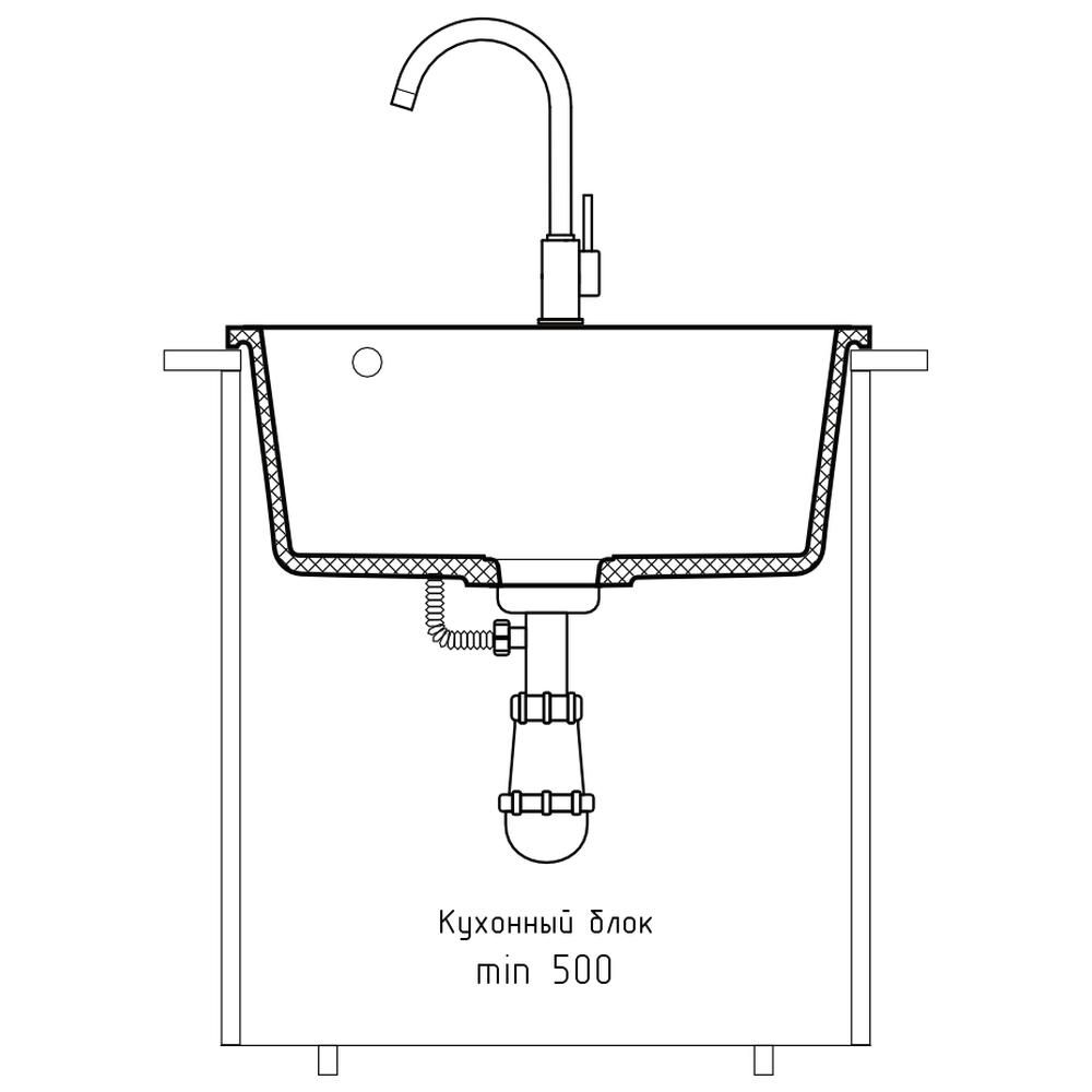Кухонная мойка GranFest URBAN 4550, серый, артикул 4550 серый