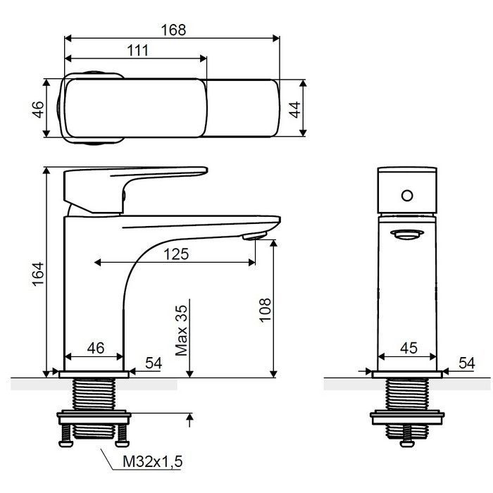 Смеситель для умывальника EXCELLENT Keria AREX.2001BL (черный мат)