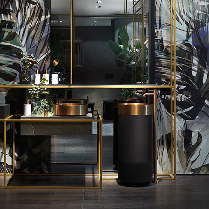 GESSI 316 Раковина Ø400 мм., для установки на столешницу, без перелива, нержавеющая сталь, цвет Warm bronze brushed PVD GESSI 316 Раковина Ø400 мм., для установки на столешницу, без перелива, нержавеющая сталь, цвет Warm bronze brushed PVD