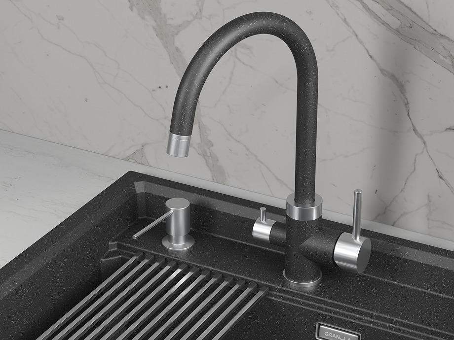 Смеситель для кухни GRANULA (5169, ЧЕРНЫЙ), артикул 5169, ЧЕРНЫЙ
