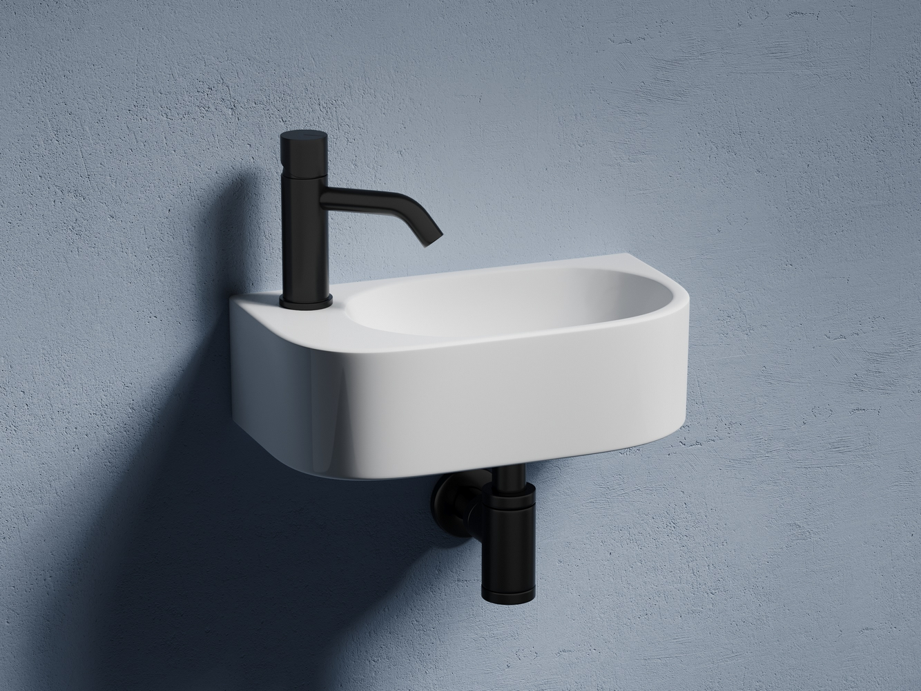 Умывальник подвесной прямоугольный (чаша справа, отверстие под смеситель слева) Элемент (Element) 409x224x110мм, артикул CN6066R