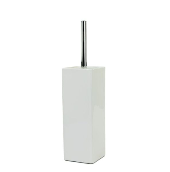 Stil Haus Living, напольный керамический ёрш, цвет хром - белый матовый - белая керамика