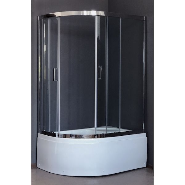 Душевой уголок Royal Bath RB-L-3001-3 120х80 без поддона профиль Хром стекло прозрачное