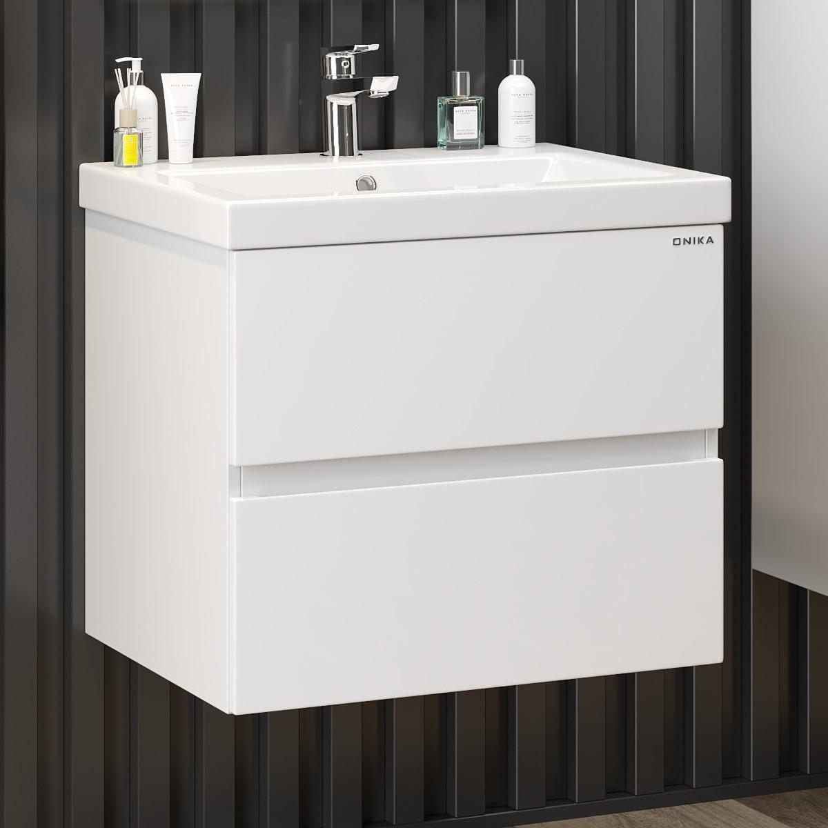 Тумба Onika Эвада 70 подвесная, белая (ум. Como 70)