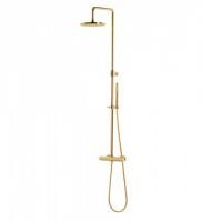Bongio T Mix Душевая стойка с термостатическим смесителем и ручным душем, цвет золото