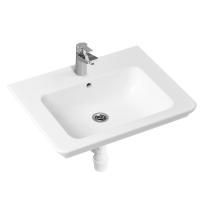 Комплект 3 в 1 Lavinia Boho Bathroom Sink 21510252, врезная фарфоровая раковина 60 см, смеситель, пластиковый сифон