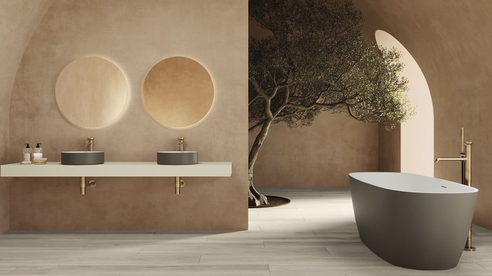 Zenon Rin, накладная раковина круглой формы без отверстия под смеситель, 39х39х10,8 см, цвет белый матовый, артикул 4000.000.000.000.09349