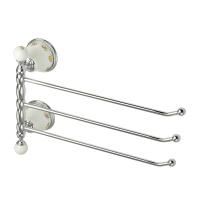 PROVANCE Полотенцедержатель тройной поворотный L35 cм, керамика с декором/хром