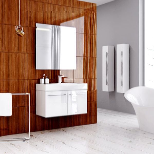 Тумба под раковину Aqwella 5 Stars Милан 100 Mil.01.10/W 2 дверцы подвесная Белая, артикул Mil.01.10/W