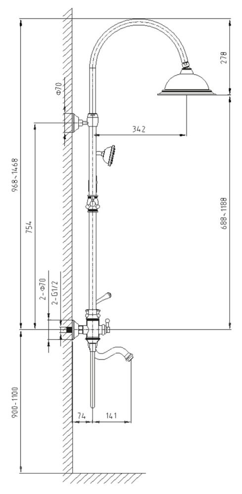Душевая система Timo Adelia SX-6010/02 Бронза, артикул SX-6010/02