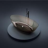 GRUPPO TREESSE CAMELIA Ванна отдельностоящая 1800х850х500 мм.,без перелива, объем 300л, сифон, цвет и материал SMOKEY TRANSPARENT RESIN