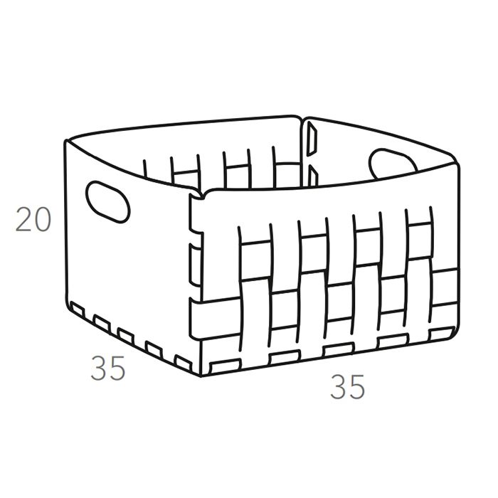 ADJ Корзинка Bottega, 35x35xH20 см., цвет: белый/панна котта