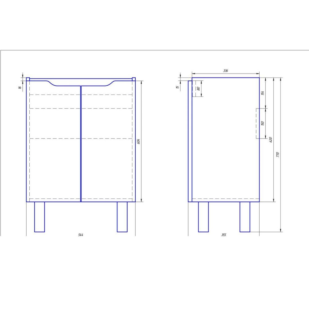 Тумба с раковиной подвесная/напольная Dreja Mini 60 см, белый, артикул 99-0202-com