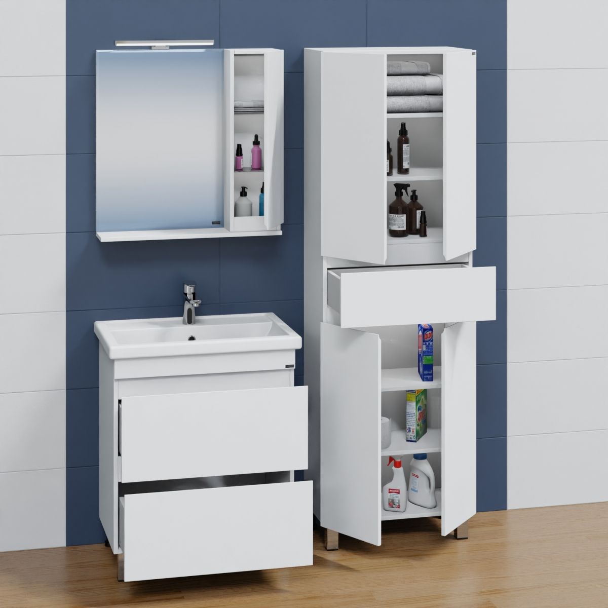 Тумба для умыв. "Марс 70" 2 ящ. напол. (ум. Фостер 70)