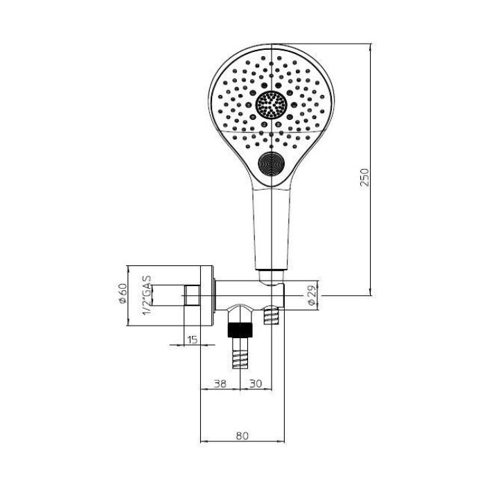 BOSSINI SYNCRONIA Душевой комплект с ручным душем, держателем с подводом воды и шлангом 1500 мм., цвет хром BOSSINI SYNCRONIA Душевой комплект с ручным душем, держателем с подводом воды и шлангом 1500 мм., цвет хром