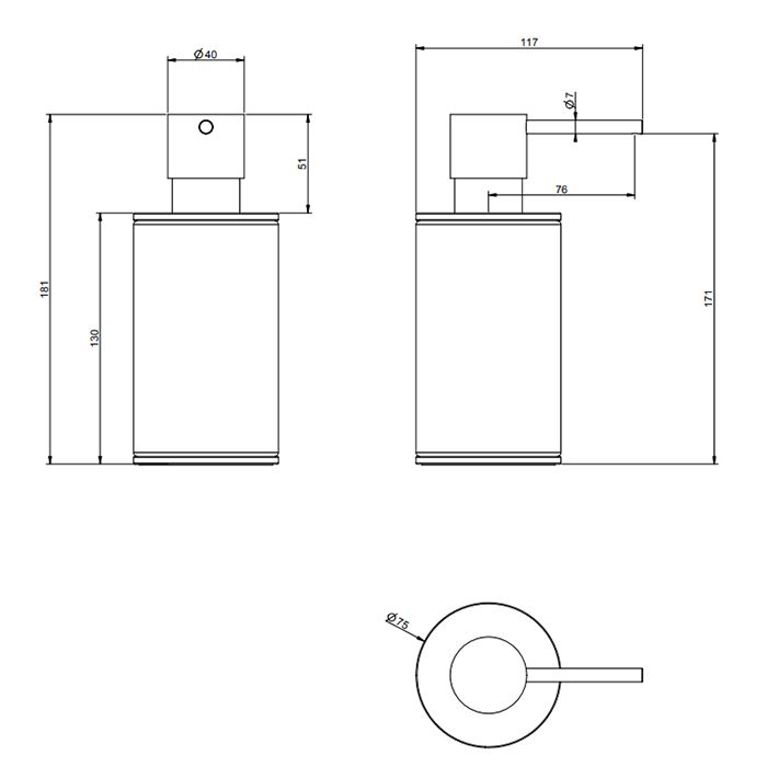 GESSI 316 Дозатор для жидкого мыла настольный, цвет: черный/brushed black metal pvd