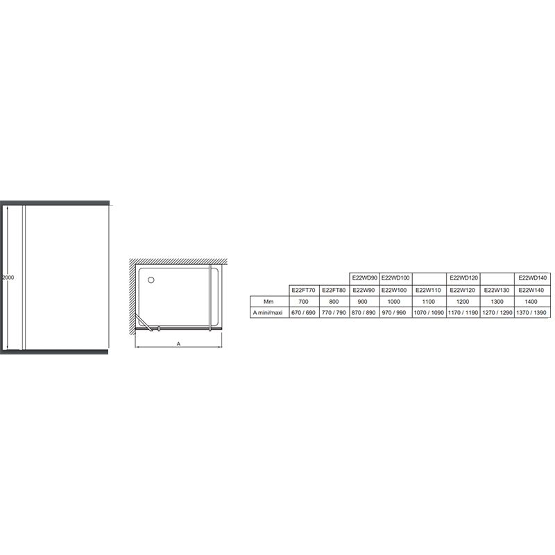 Душевое ограждение JACOB DELAFON CONTRA (70*) E22FT70-GA (хром), шт