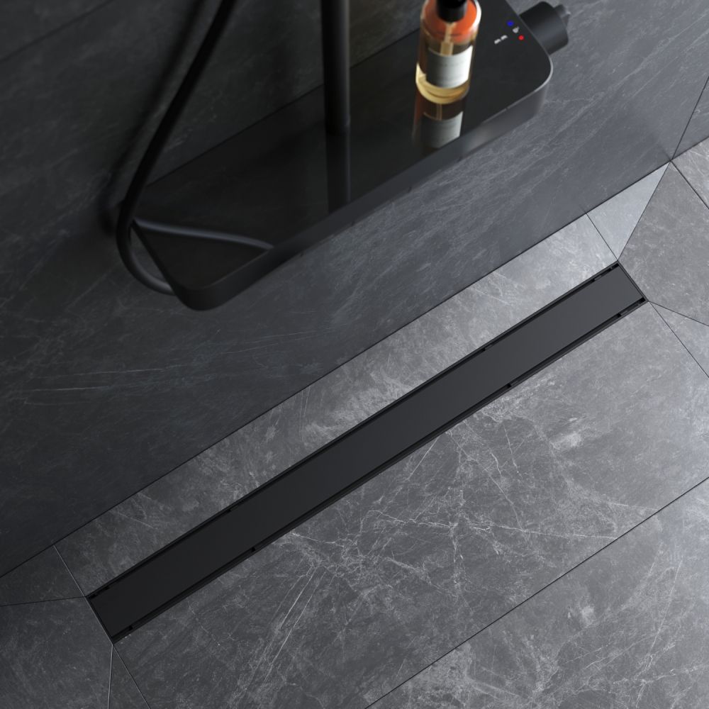 W02SC-U11-090-04BM PrimeFlow Трап для душа линейный универс затвор Tile 90см цвет черн мат W02SC-U11-090-04BM PrimeFlow Трап для душа линейный универс затвор Tile 90см цвет черн мат