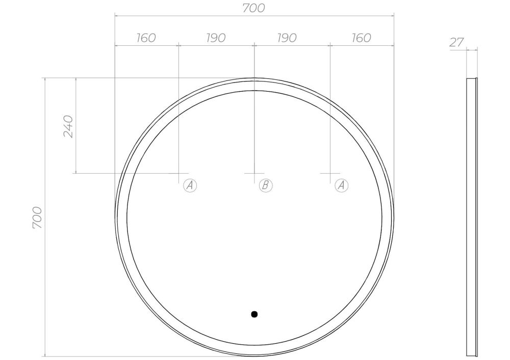 Зеркало VIGO Cosmo z.COS.70.Classic, 70 см, артикул z.COS.70.Classic