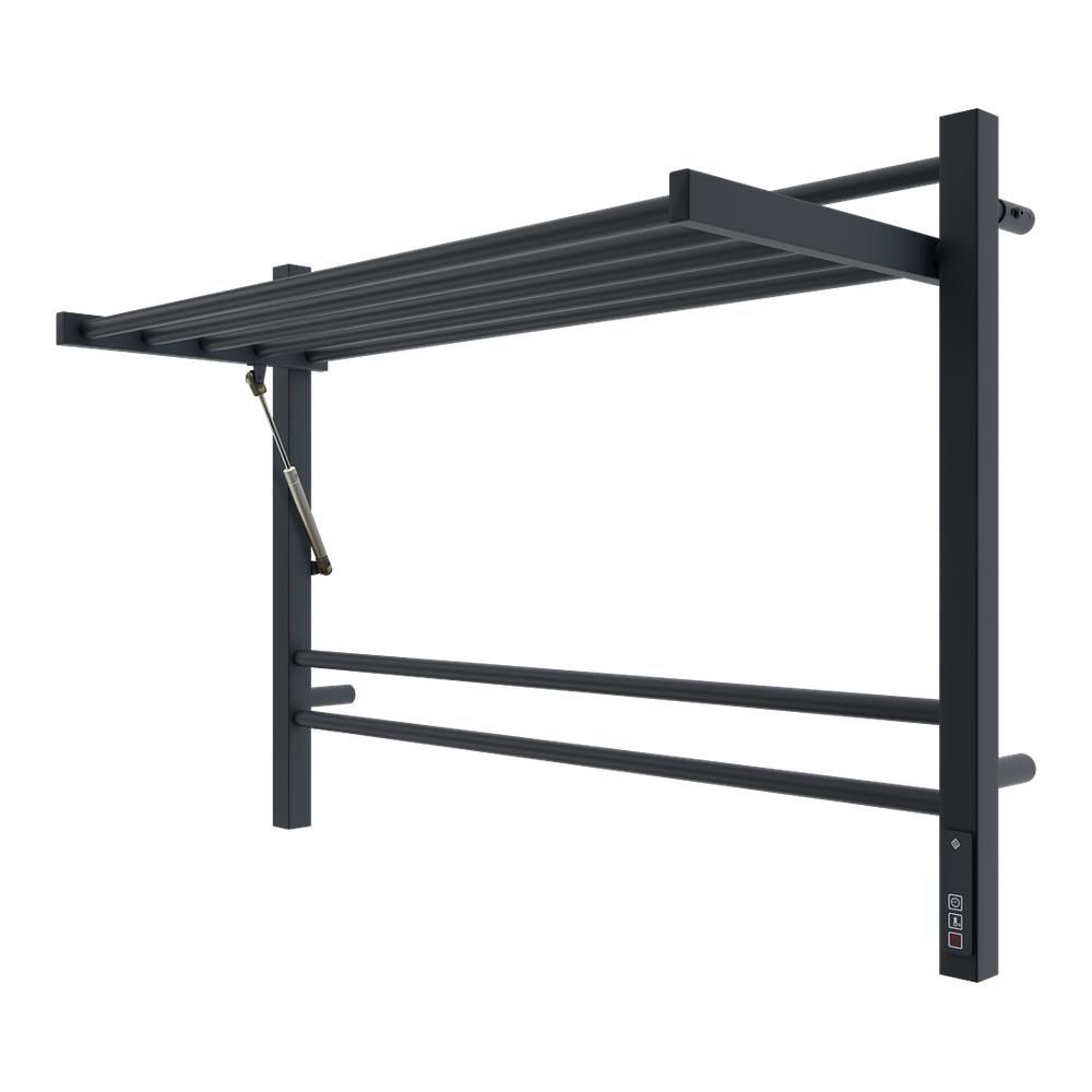 Полотенцесушитель электрический с полкой Terminus Горизонт П8 80х60 КС, черный муар, артикул 4670078543608