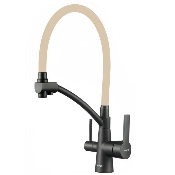 Смеситель для кухни с подключением к фильтру Savol S-L1805H-12, черный