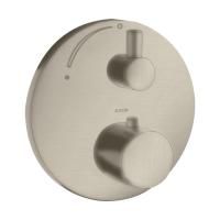 AX Uno Встраиваемый термостат для душа, 1 потреб, с запорн. вентилем (внешняя часть), цвет шлифованный никель AX Uno Встраиваемый термостат для душа, 1 потреб, с запорн. вентилем (внешняя часть), цвет шлифованный никель