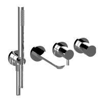 Bongio GIO3 Смеситель для ванны встроенный на 4 отв, с дивертором , цвет: хром (с внутр частью 0969000VA)