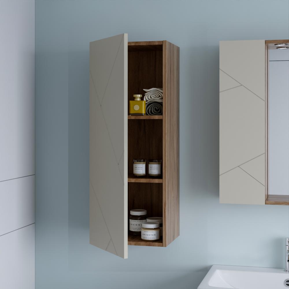 Шкаф навесной Бриклаер КРИСТАЛЛ 35х90 см, латте