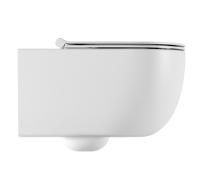 Унитаз, Alice, Unica, безободковый (с открытым смывным краем), тип установки-подвесной, ширина, мм-350, глубина, мм-550, высота, мм-345, форма чаши-овальная, выпуск-горизонтальный, материал-керамика, сиденье-необходимо заказать, вид грязеотталкивающего по