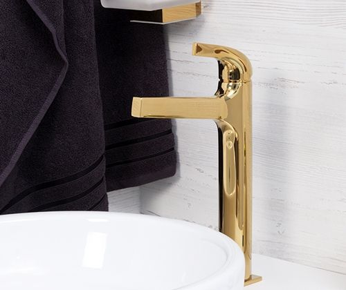 Смеситель для раковины WasserKRAFT Sauer 7103H Золото глянцевое