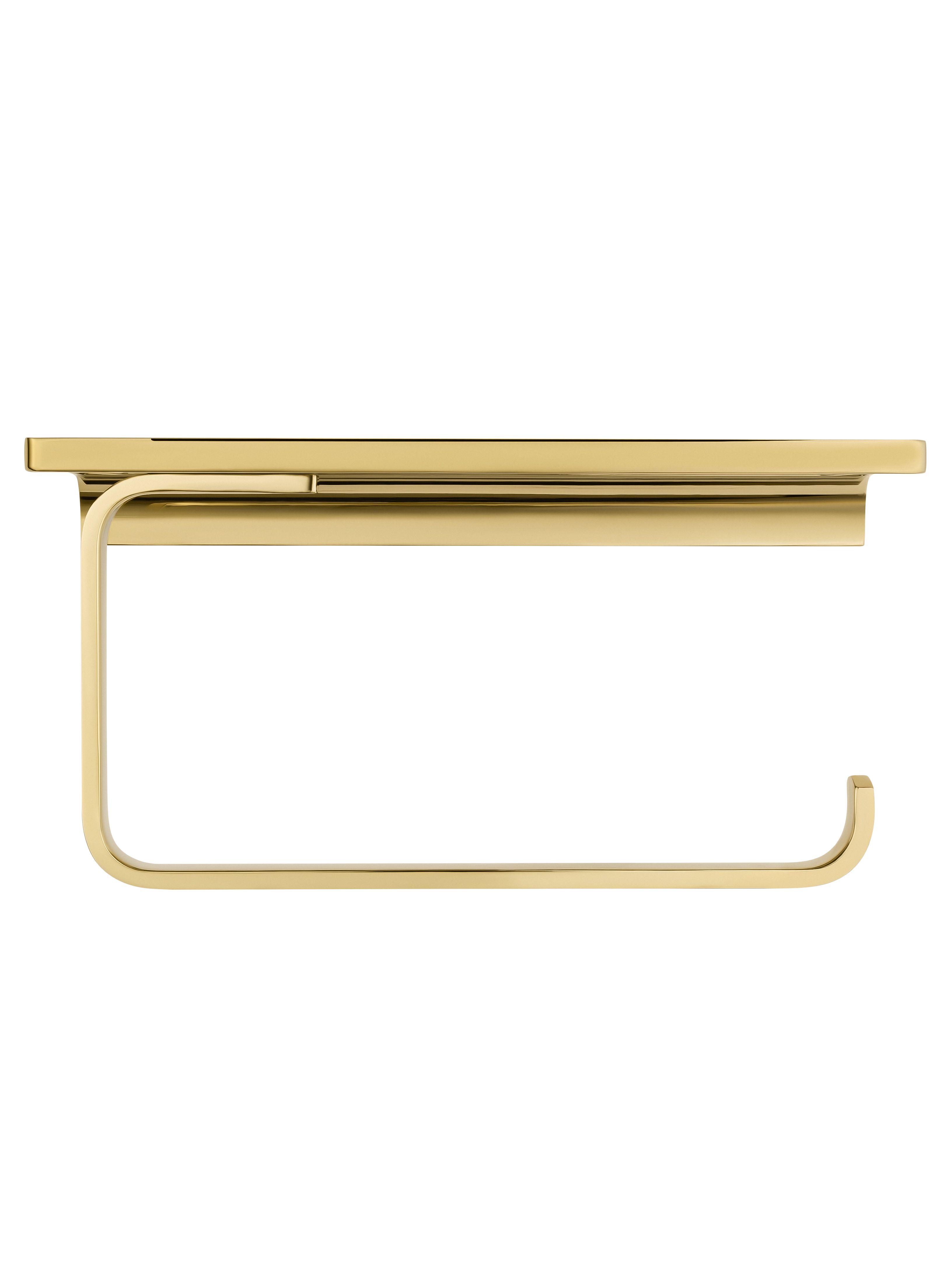 Держатель для туалетной бумаги с полкой WONZON & WOGHAND ECLIPSE, Глянцевое золото (WW-9126-LG)