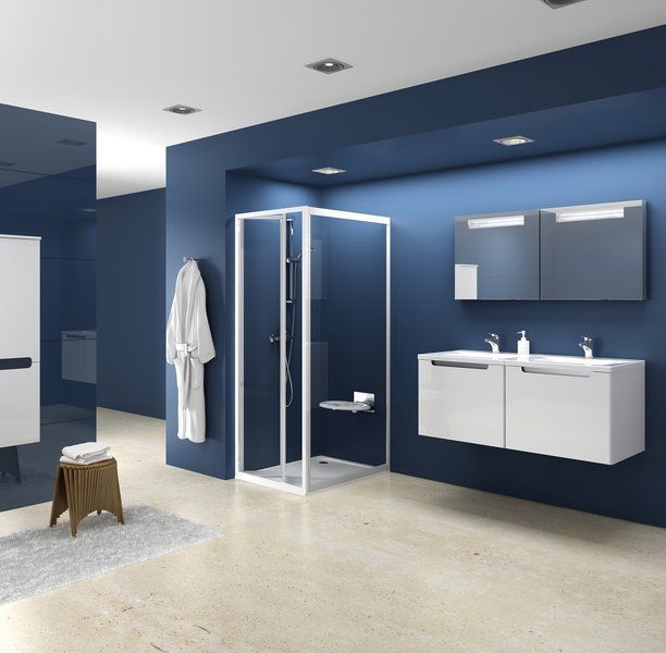 Стенка для душевого уголка Ravak PSS-75 белая+транспарент