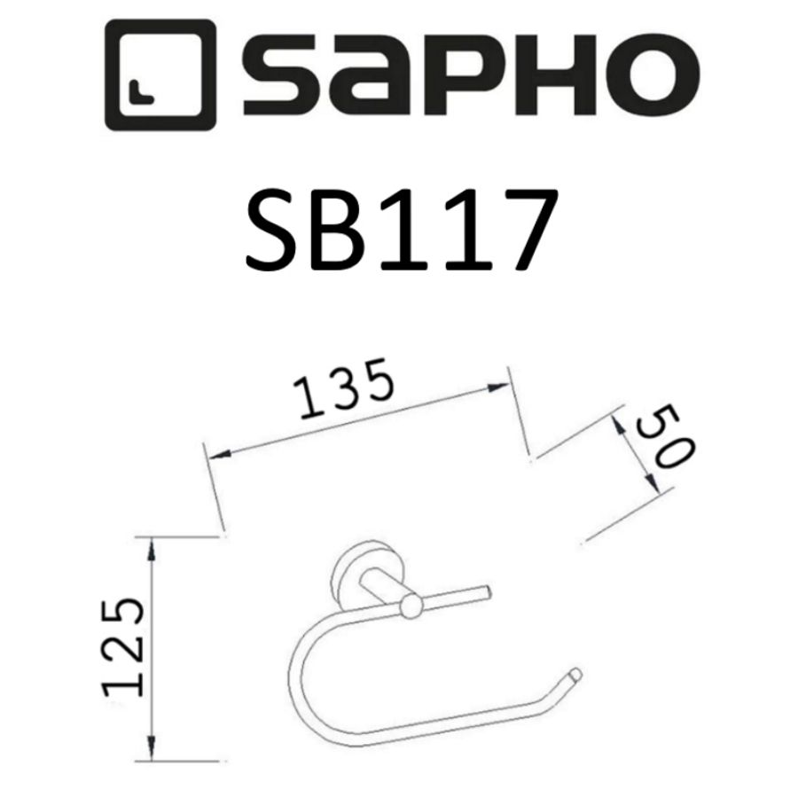 Держатель SAMBA туалетной бумаги без крышки, хром, Sapho, артикул SB117